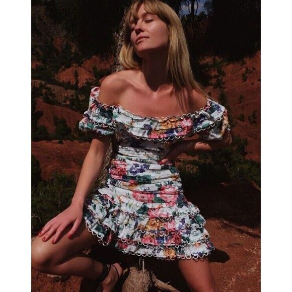 Zimmermann Dresses & Skirts - ZIMMERMANN Floral Print Mini Dress AU 0 / US 4 white